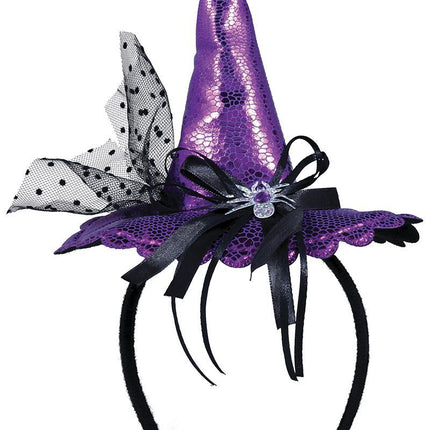 Cappello da strega con cerchietto viola