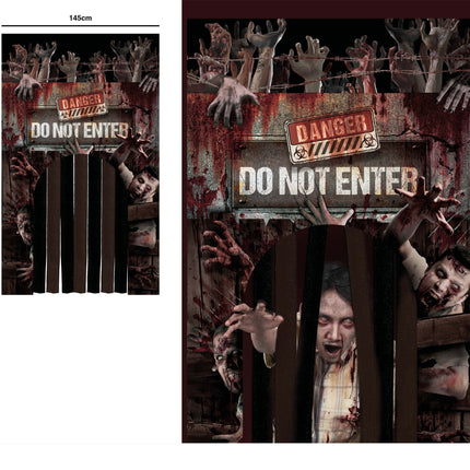 Tenda per porta di Halloween Non entrare 2,45 m