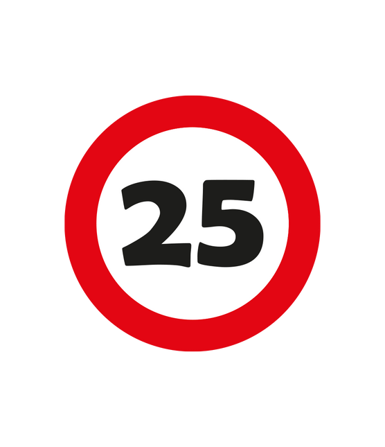 25 Jaar Tafelconfetti 2,5cm - Partywinkel - 8716764248078