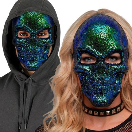 MASCHERA A FORMA DI TESCHIO - PAILLETTE