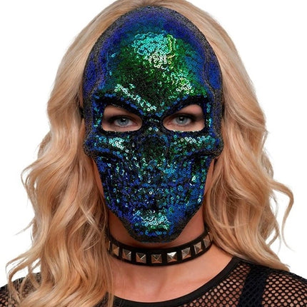 MASCHERA A FORMA DI TESCHIO - PAILLETTE