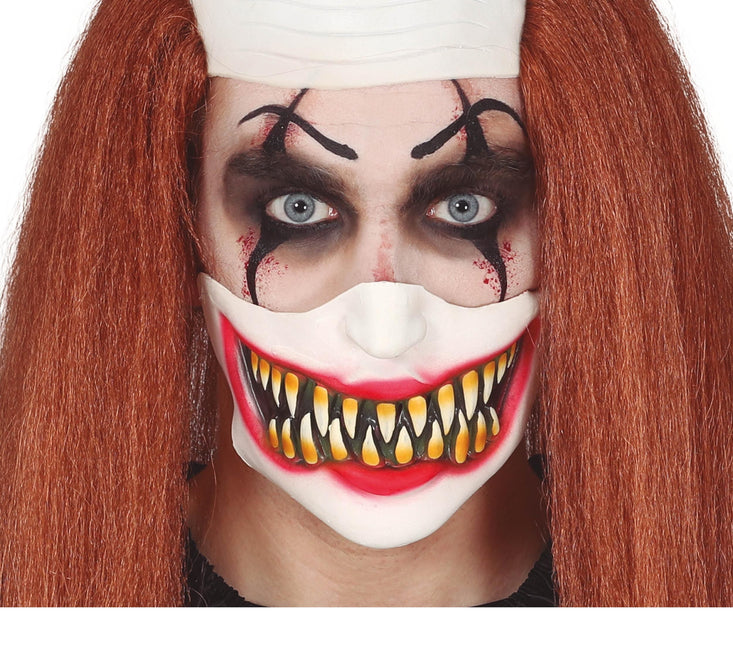 Mezza maschera di Halloween da clown