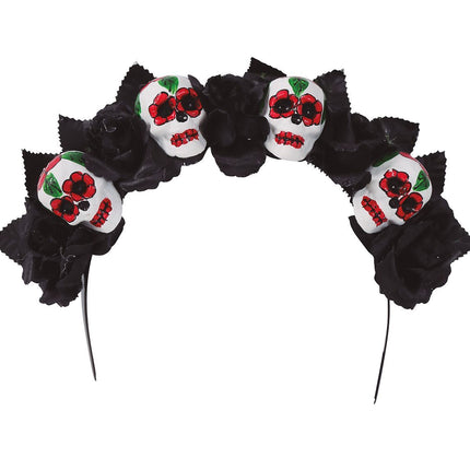 Cerchietto per capelli di Halloween con teschi