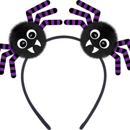 Cerchietto per capelli di Halloween con ragni neri