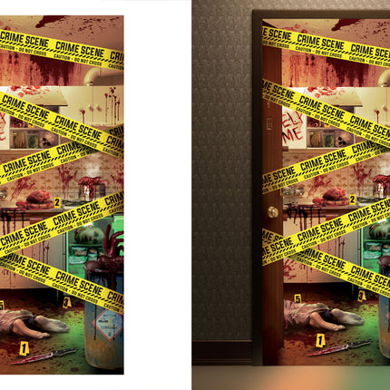 Poster per porta di Halloween Scena del crimine 1,8m