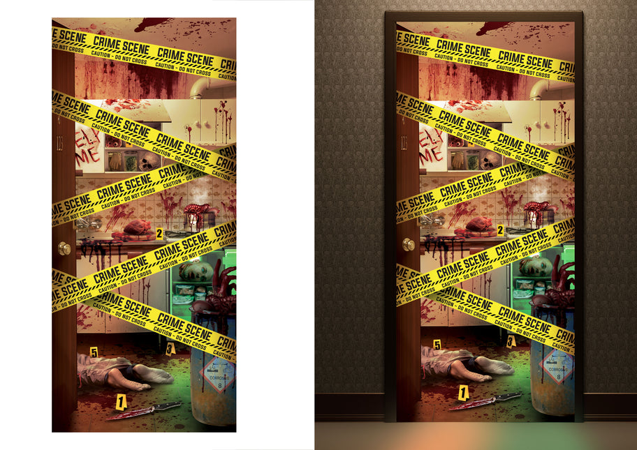 Poster per porta di Halloween Scena del crimine 1,8m