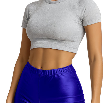 Pantaloncini blu metallizzati