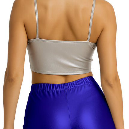 Pantaloncini blu metallizzati