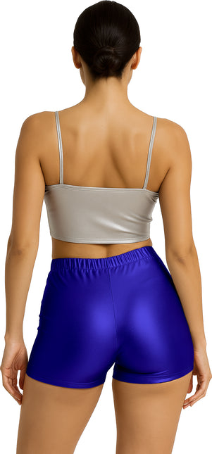 Pantaloncini blu metallizzati