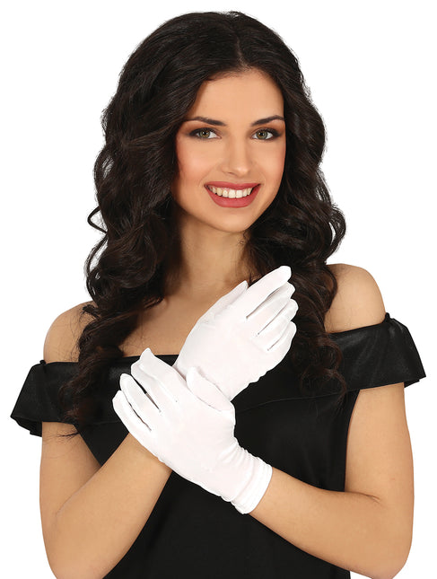 Guanti bianchi in poliestere 24 cm
