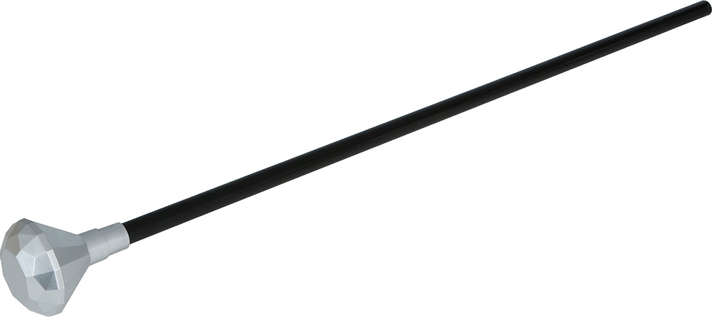 Bastone da passeggio in argento nero con pomello a diamante 85 cm