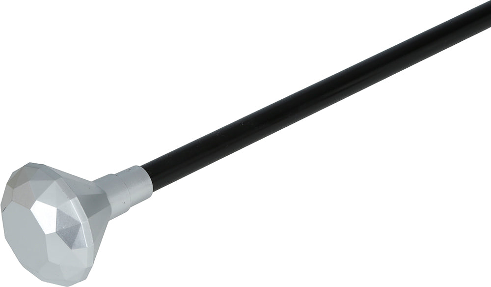 Bastone da passeggio in argento nero con pomello a diamante 85 cm