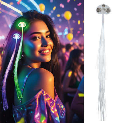 Extension per capelli viola neon con luce 30 cm