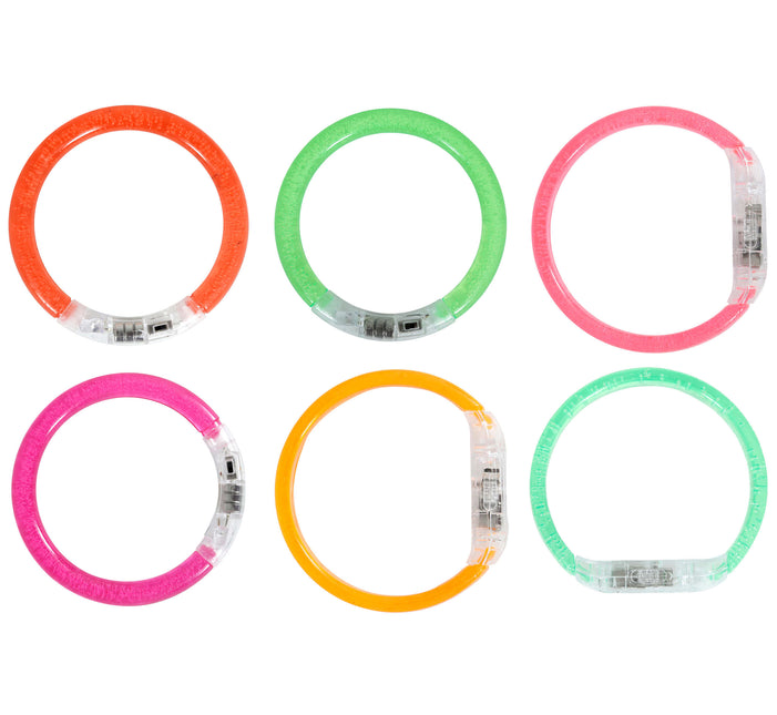 Braccialetto colorato che brilla nel buio 8 cm 4 pezzi