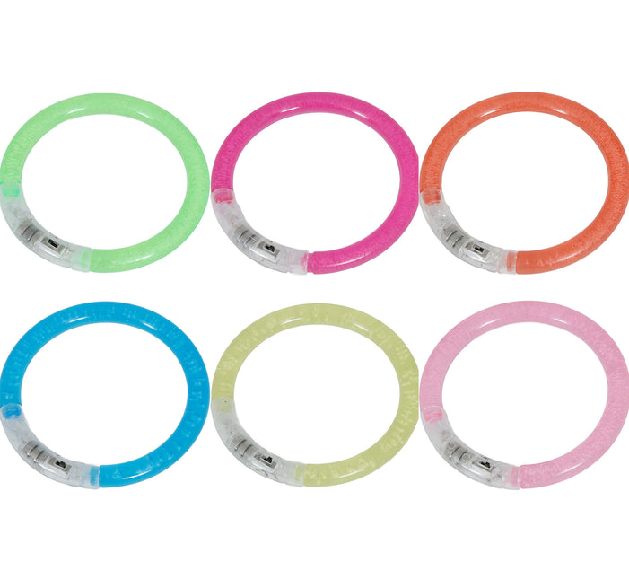 Braccialetto colorato che brilla nel buio 8 cm 4 pezzi