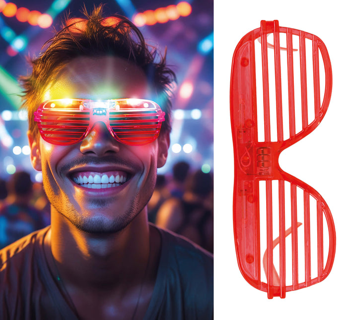 Occhiali rossi con luce