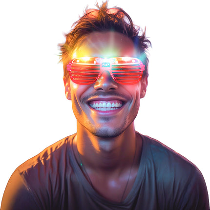 Occhiali rossi con luce