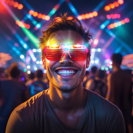 Occhiali rossi con luce