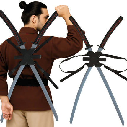 Spada finta nera Samurai 95cm 2 pezzi