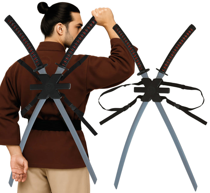 Spada finta nera Samurai 95cm 2 pezzi