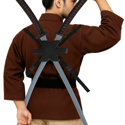 Spada finta nera Samurai 95cm 2 pezzi