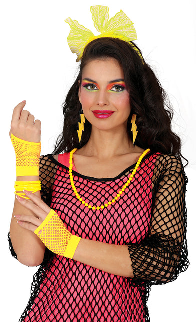 Set di accessori Neon 80S Giallo 5 pezzi