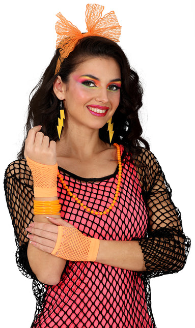 Set di accessori Neon 80S Arancione 5 pezzi