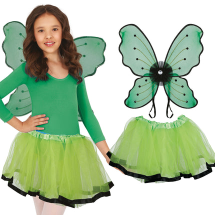 Set di vestiti da farfalla per bambina verde 2 pezzi