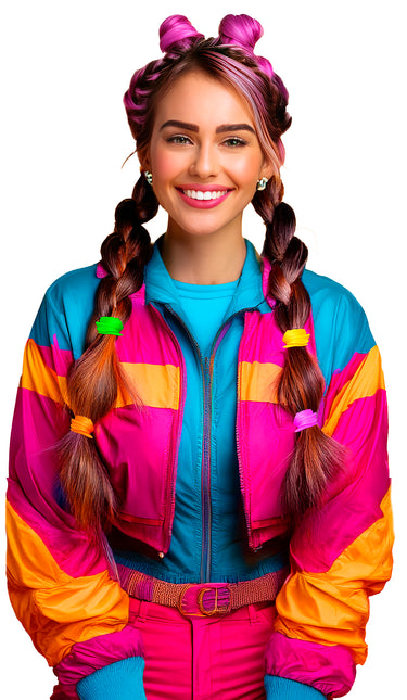 Sacchetto di 5 elastici per capelli neon assortiti