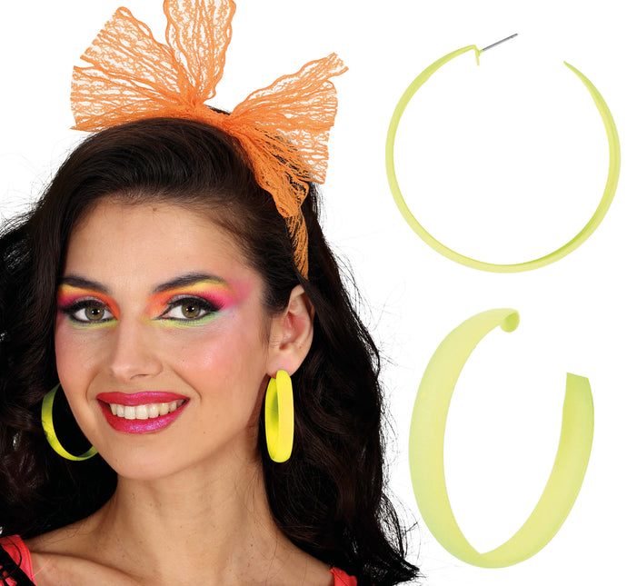 Orecchini a cerchio neon