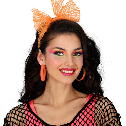 Orecchini a cerchio neon arancione