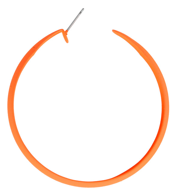Orecchini a cerchio neon arancione