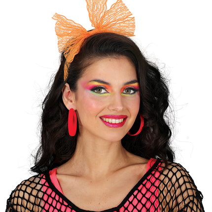 Orecchini a cerchio neon rossi