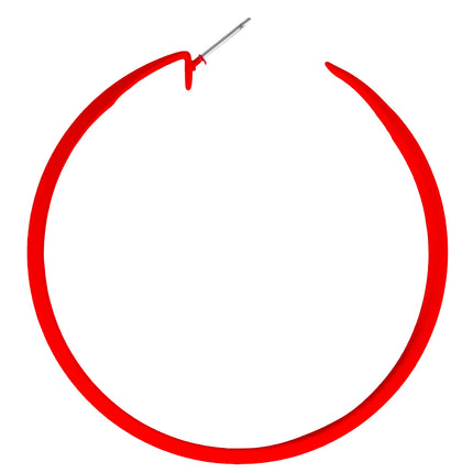 Orecchini a cerchio neon rossi