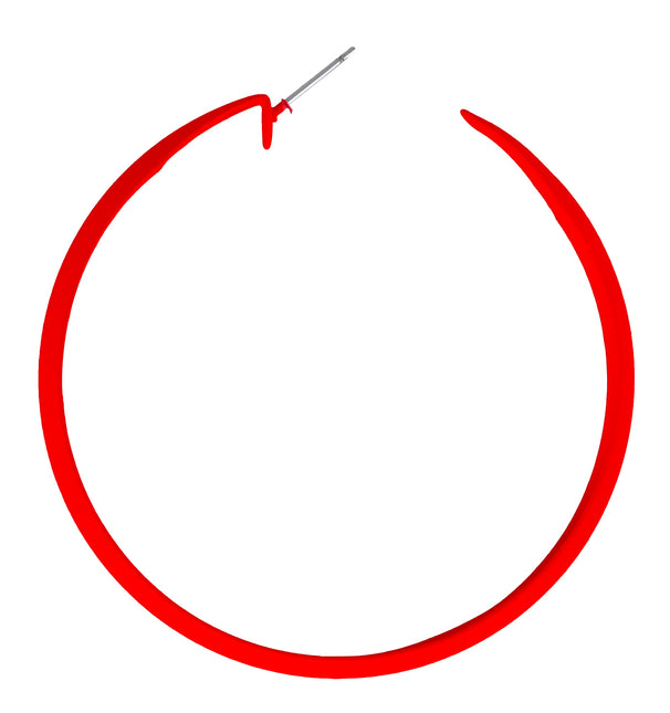 Orecchini a cerchio neon rossi