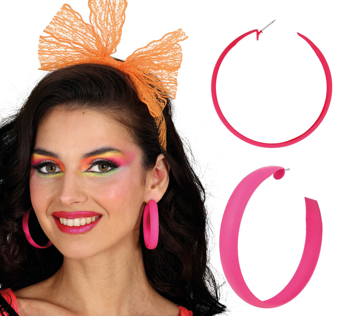 Orecchini a cerchio neon