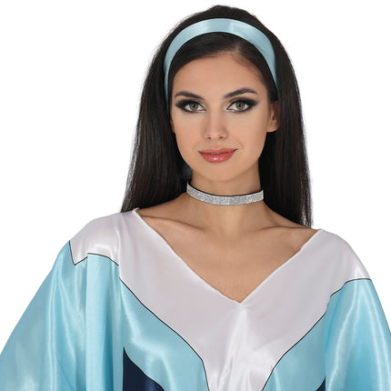 Collana nera d'argento con glitter