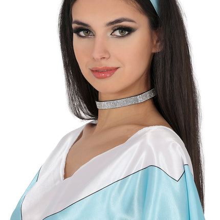 Collana nera d'argento con glitter
