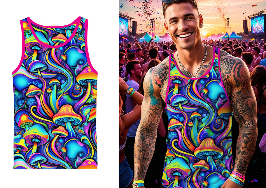 Maglietta con funghi psichedelici, adulto