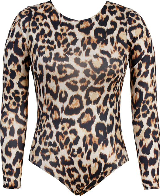 Tuta leopardata Marrone Beige Donna