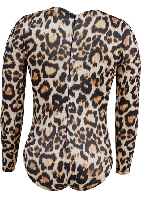 Tuta leopardata Marrone Beige Donna