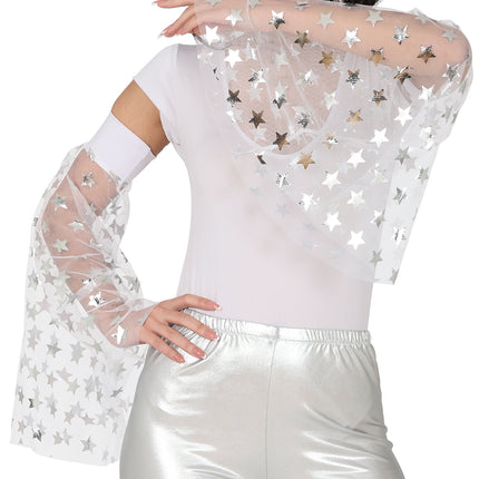 Manicotti a farfalla Disco 70S Stelle d'argento