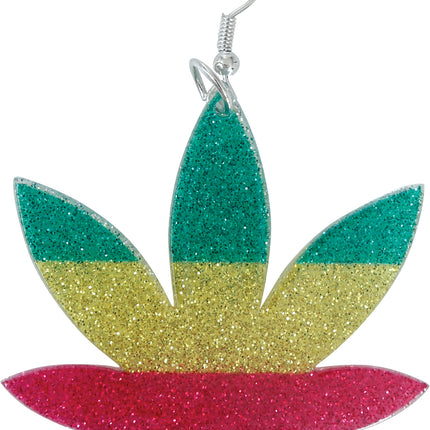 Orecchini con foglie di marijuana