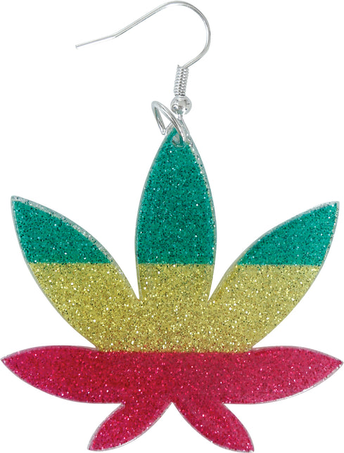 Orecchini con foglie di marijuana