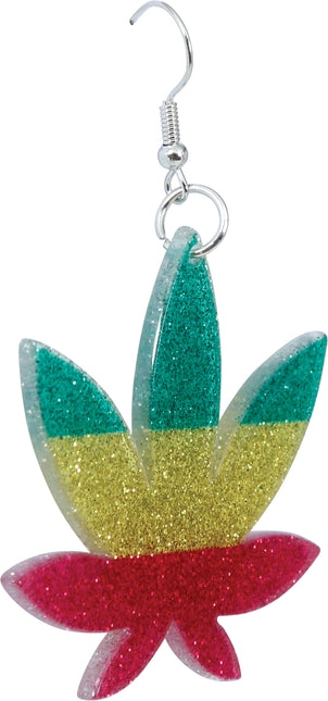 Orecchini con foglie di marijuana