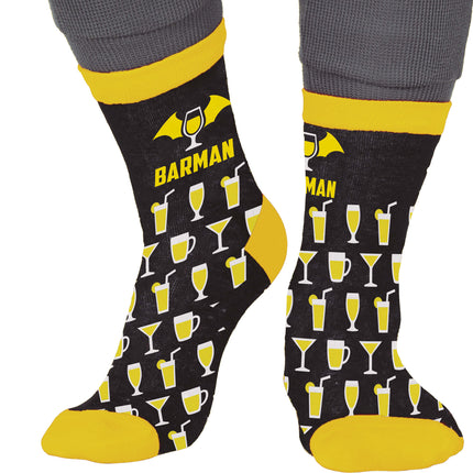 Calzini Barman Nero Giallo