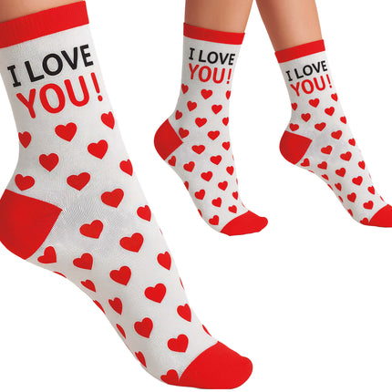 Calzini Cuore Bianco Rosso Adulti