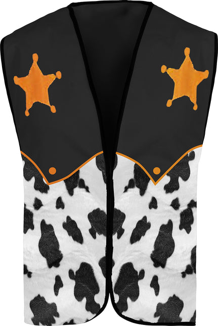 Gilet Sherrif Nero Bianco Cowboy