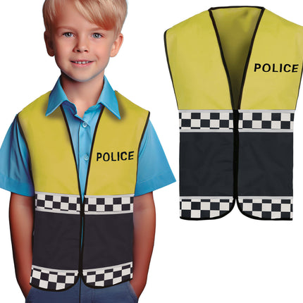 Gilet della polizia giallo nero bambino