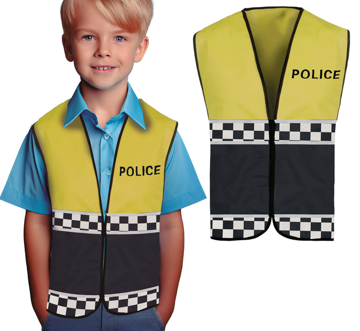 Gilet della polizia giallo nero bambino